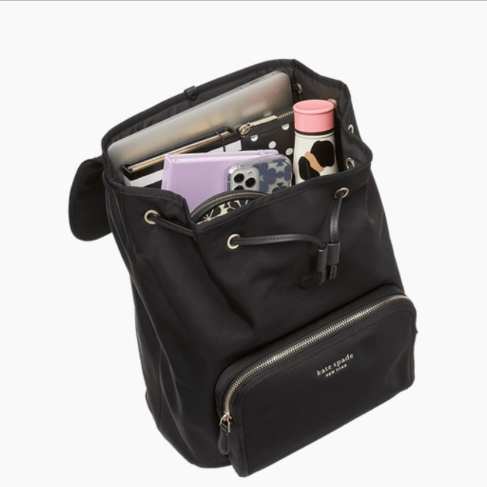 Kate Spade Nylon Backpack, Backpack with Adjustable Straps, Black - Picture 3 of 12